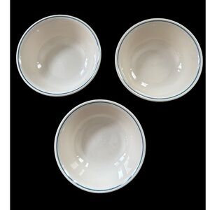 Corelle Country Violets Cereal Soup Bowls 6.25" Set of 3 Single Blue Band